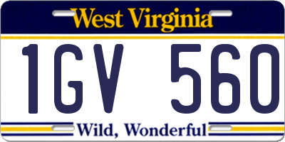 WV license plate 1GV560