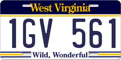 WV license plate 1GV561