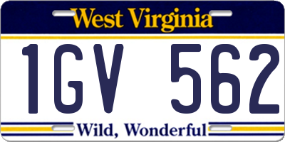 WV license plate 1GV562