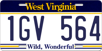 WV license plate 1GV564