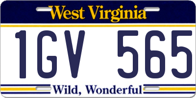 WV license plate 1GV565
