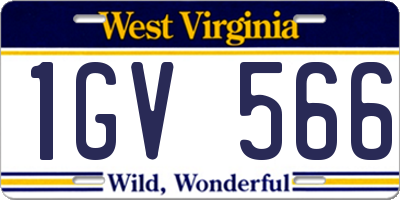 WV license plate 1GV566