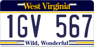 WV license plate 1GV567