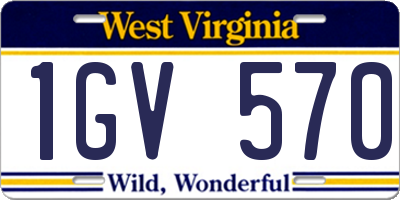 WV license plate 1GV570
