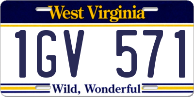WV license plate 1GV571