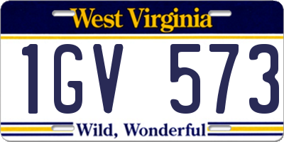 WV license plate 1GV573