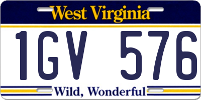 WV license plate 1GV576