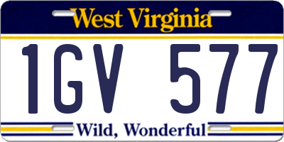 WV license plate 1GV577