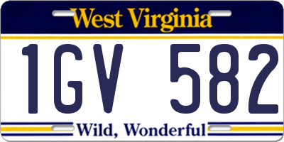 WV license plate 1GV582