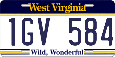 WV license plate 1GV584