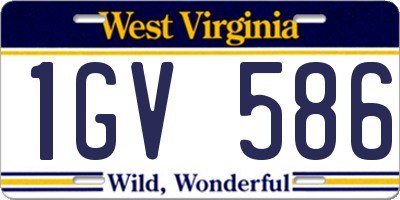 WV license plate 1GV586