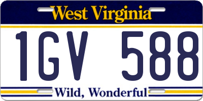 WV license plate 1GV588