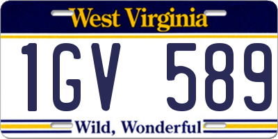 WV license plate 1GV589