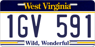 WV license plate 1GV591