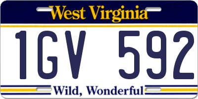 WV license plate 1GV592