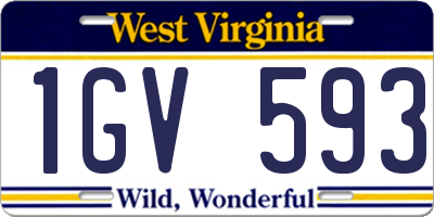 WV license plate 1GV593