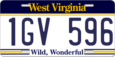 WV license plate 1GV596