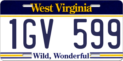 WV license plate 1GV599