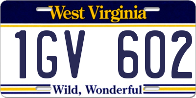 WV license plate 1GV602