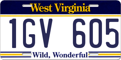 WV license plate 1GV605