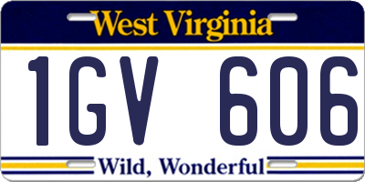 WV license plate 1GV606