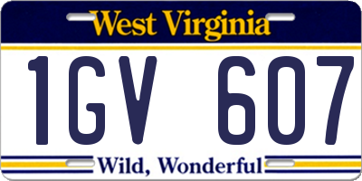 WV license plate 1GV607