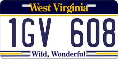 WV license plate 1GV608