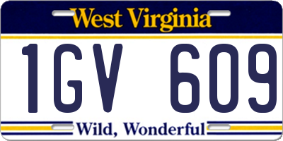 WV license plate 1GV609