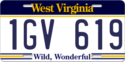 WV license plate 1GV619