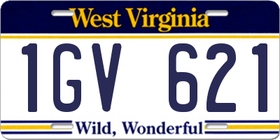 WV license plate 1GV621