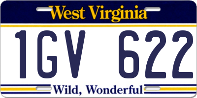 WV license plate 1GV622