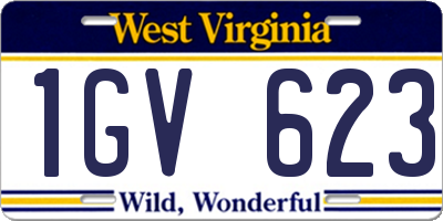 WV license plate 1GV623