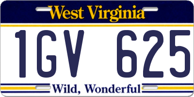 WV license plate 1GV625