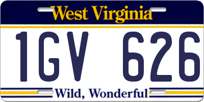WV license plate 1GV626