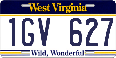 WV license plate 1GV627