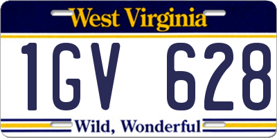 WV license plate 1GV628