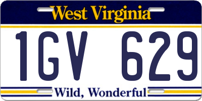 WV license plate 1GV629