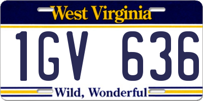 WV license plate 1GV636