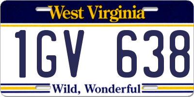 WV license plate 1GV638