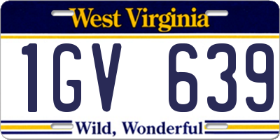 WV license plate 1GV639