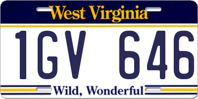 WV license plate 1GV646