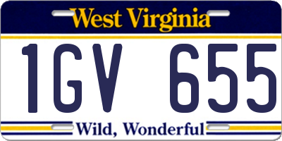 WV license plate 1GV655