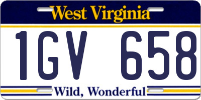 WV license plate 1GV658