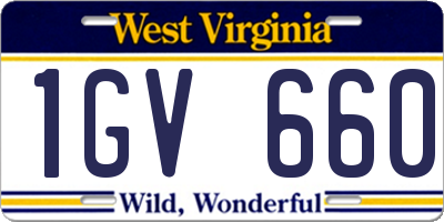 WV license plate 1GV660