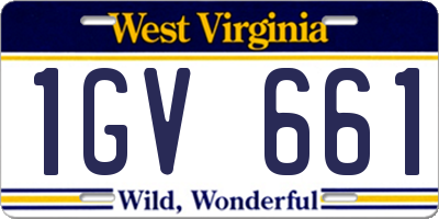 WV license plate 1GV661