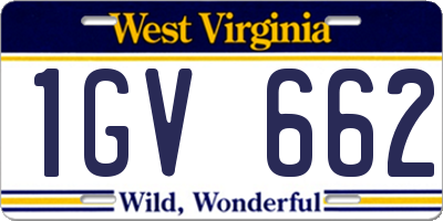 WV license plate 1GV662