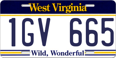 WV license plate 1GV665