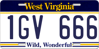 WV license plate 1GV666