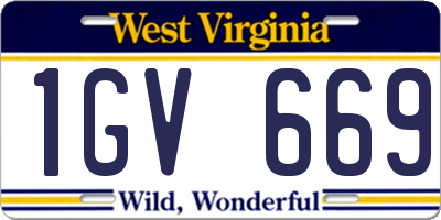 WV license plate 1GV669