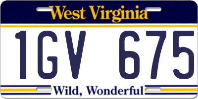 WV license plate 1GV675